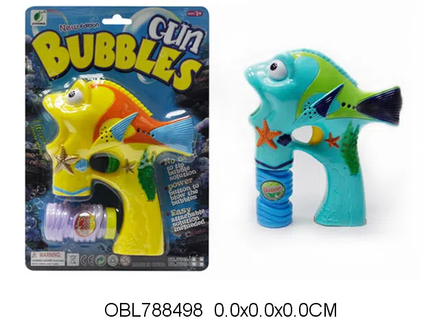 电动鱼泡泡枪带灯光配1瓶泡泡水 无包电_OBL788498