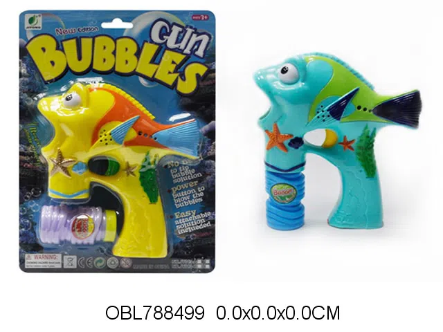 电动鱼泡泡枪带音乐灯光配1瓶泡泡水 无包电_OBL788499