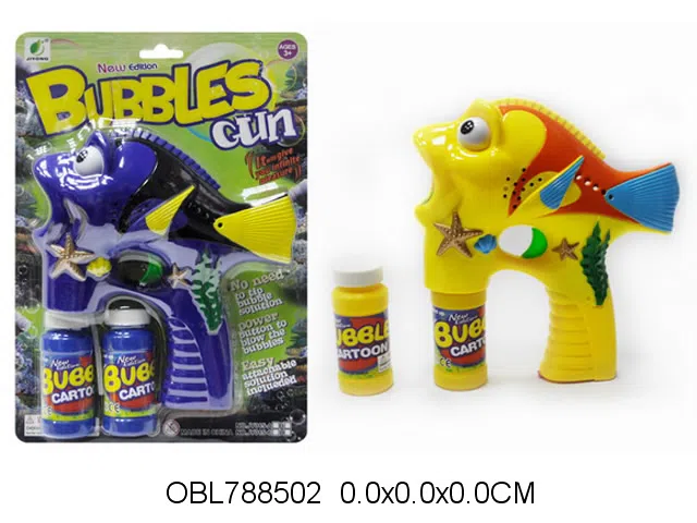 电动鱼泡泡枪带灯光配2瓶泡泡水 2色混装 无包电_OBL788502