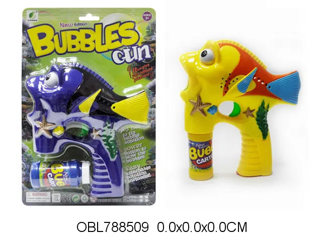 电动鱼泡泡枪带灯光配1瓶泡泡水 2色混装 无包电_OBL788509