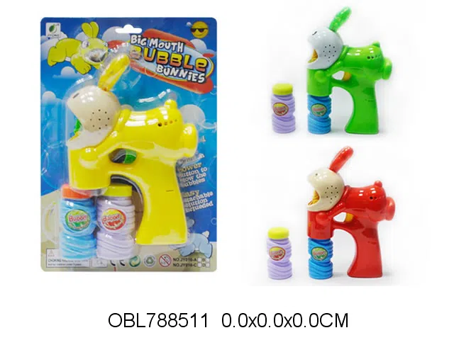 电动欢乐兔泡泡枪带灯光配2瓶泡泡水 3色混装 无包电_OBL788511