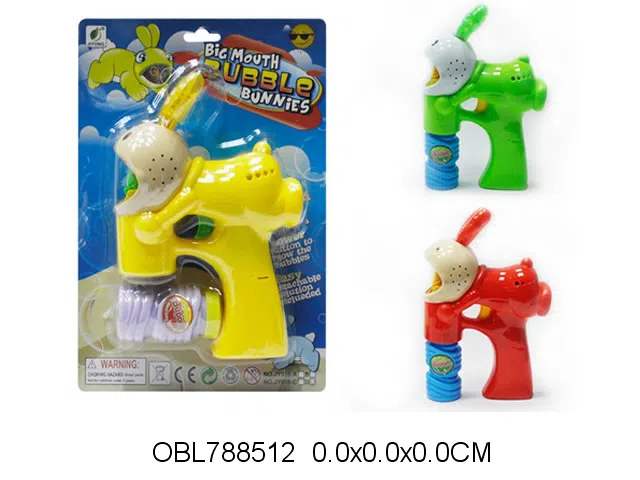 电动欢乐兔泡泡枪带灯光配1瓶泡泡水 3色混装 无包电_OBL788512