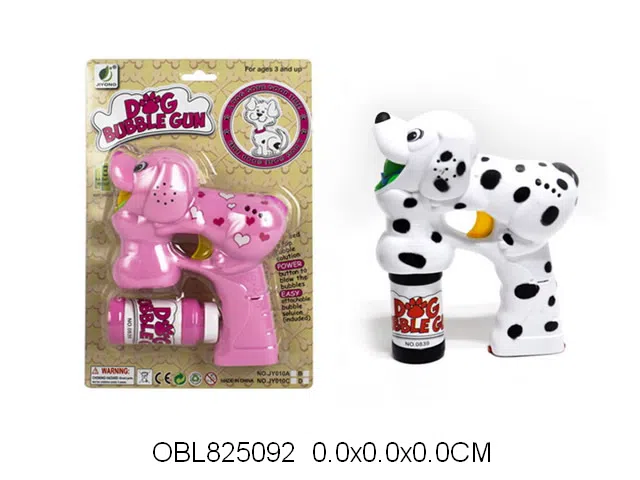 电动狗泡泡枪带灯光音乐配1瓶泡泡水 无包电 2色混装_OBL825092