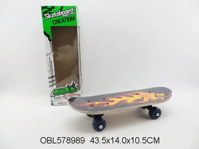 木制滑板车 多款图案混装_OBL578989