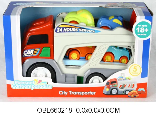 滑行工程车带灯光声音载4只滑行车仔 无包电_OBL660218