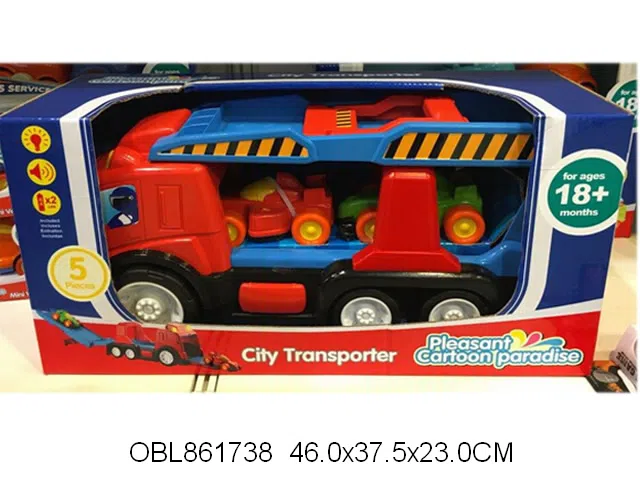 滑行集装车带灯光声音载2只滑行车 无包电_OBL861738