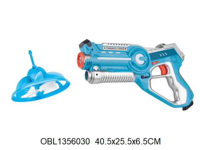 电动枪带灯光声音配飞碟带灯光   枪4*AA无包电_OBL1356030