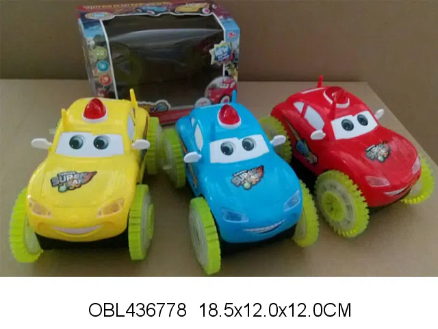 电动明轮翻斗车带灯光音乐 无包电 汽车总动员 红黄蓝3色混装_OBL436778