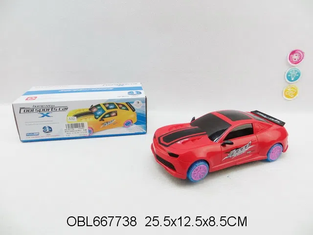 电动万向明轮3D车带彩灯音乐 红/黄2色混装 无包电_OBL667738