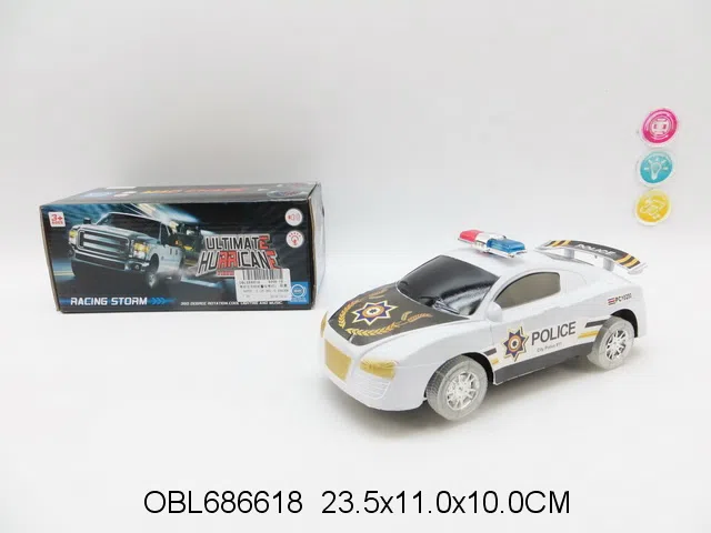 电动万向明轮警车带灯光音乐 无包电_OBL686618