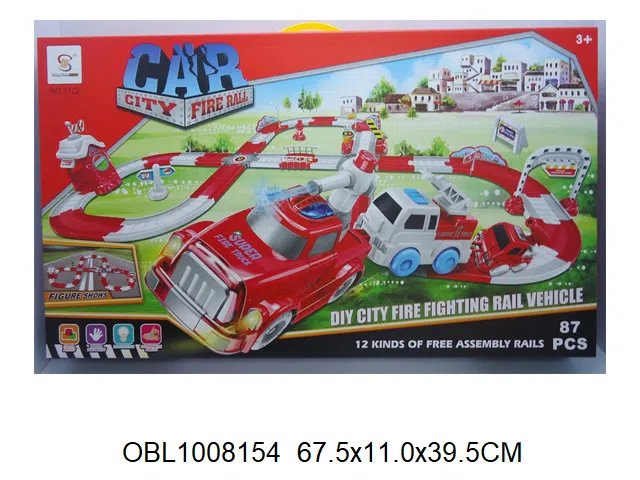 电动消防轨道车套装带灯光音乐 无包电_OBL1008154