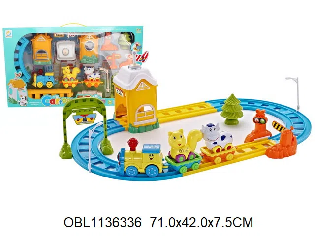 电动轨道车带灯光音乐 3颗AA电池不包电 颜色随机_OBL1136336