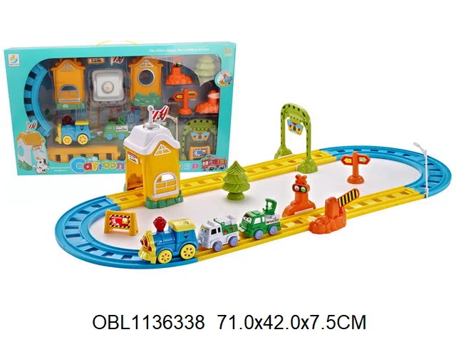 电动轨道车带灯光音乐 3颗AA电池不包电 颜色随机_OBL1136338