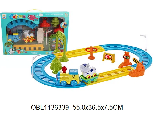 电动轨道车带灯光音乐 3颗AA电池不包电 颜色随机_OBL1136339