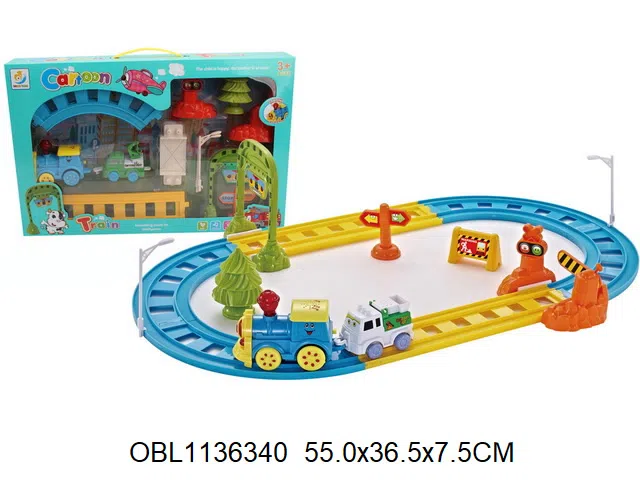 电动轨道车带灯光音乐 3颗AA电池不包电 颜色随机_OBL1136340