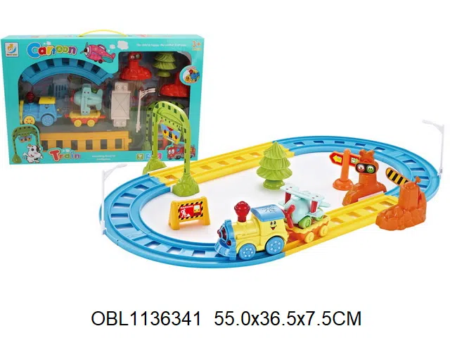 电动轨道车带灯光音乐 3颗AA电池不包电 颜色随机_OBL1136341