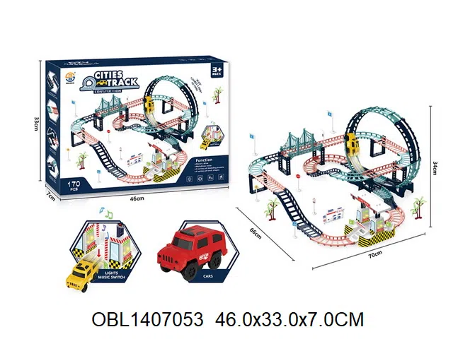 电动轨道车套装 带灯光音乐 3粒AA无包电_OBL1407053