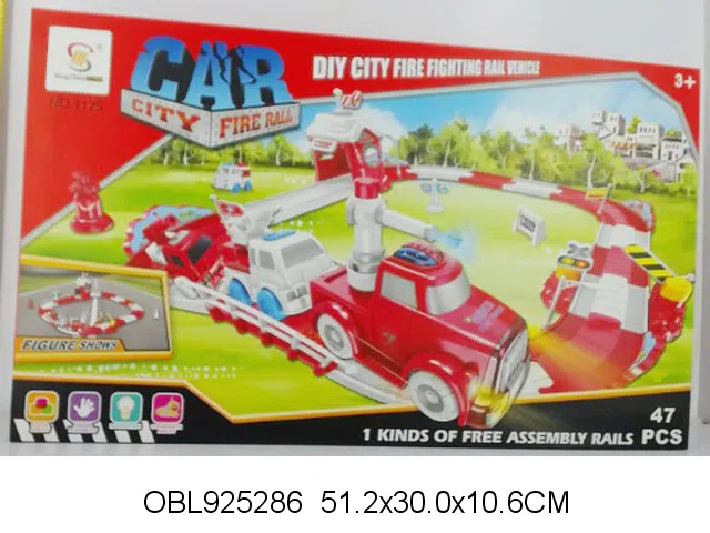 电动消防轨道车套装带灯光音乐 无包电_OBL925286