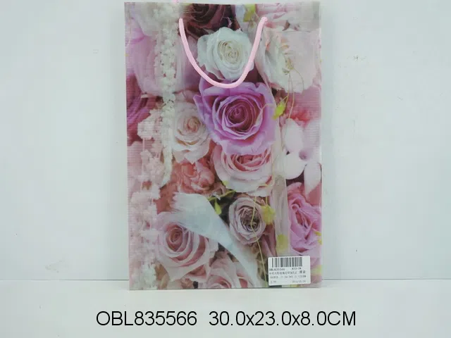 中号方形玫瑰花环保礼品袋 膜袋/12个_OBL835566