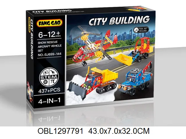 4只庄自装金属雪地救援车套装   437PCS_OBL1297791