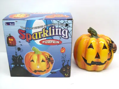 陶瓷鳞片蜘蛛七彩南瓜灯_OBL026912