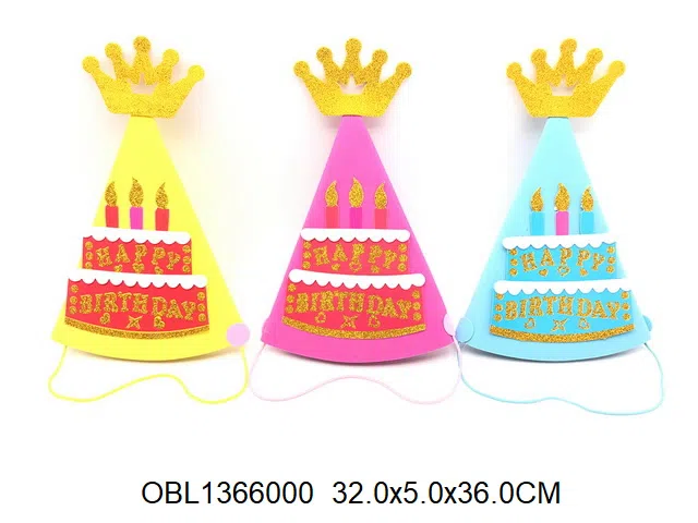 12个庄EVA生日帽   3色混装_OBL1366000