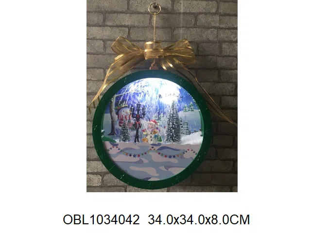 绿色飘雪圣诞球带灯光音乐配USB线  无包电池_OBL1034042