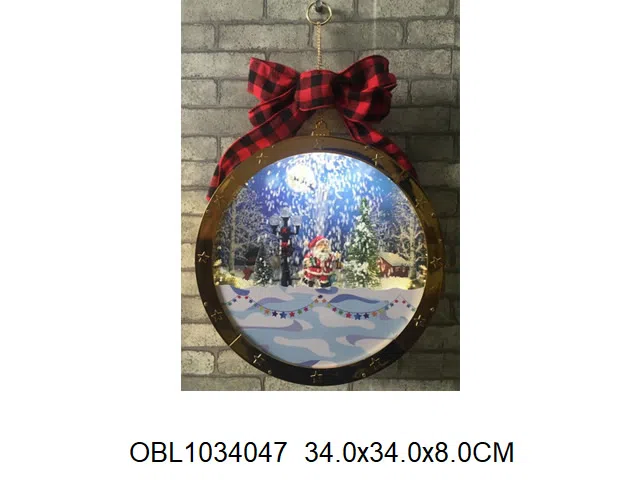 金色飘雪圣诞球带灯光音乐配USB线  无包电池_OBL1034047