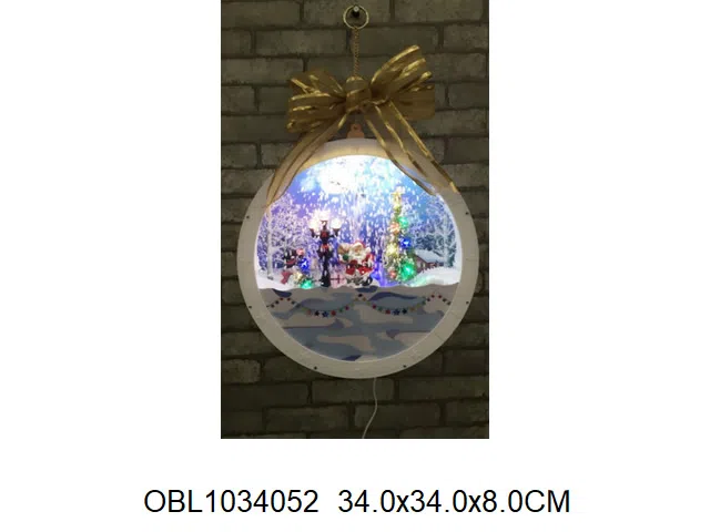 白色飘雪圣诞球带灯光音乐配USB线  无包电池_OBL1034052