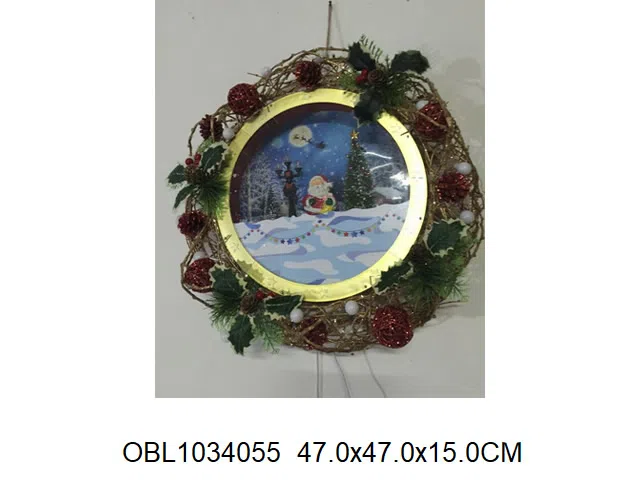 飘雪圣诞花环带灯光音乐配USB线  无包电池_OBL1034055