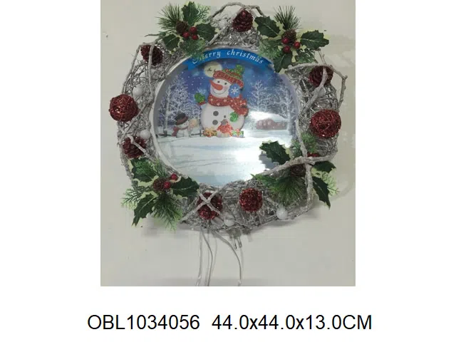 飘雪圣诞花环带灯光音乐配USB线  无包电池_OBL1034056