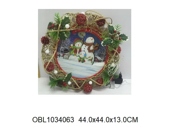 飘雪圣诞花环带灯光音乐配USB线  无包电池_OBL1034063