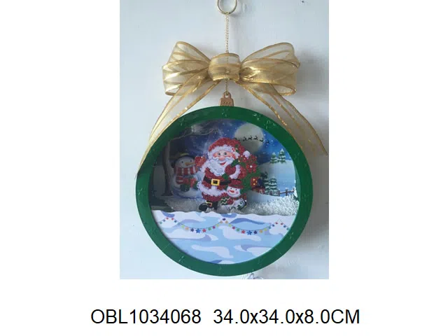 绿色飘雪圣诞球带灯光音乐配USB线  无包电池_OBL1034068