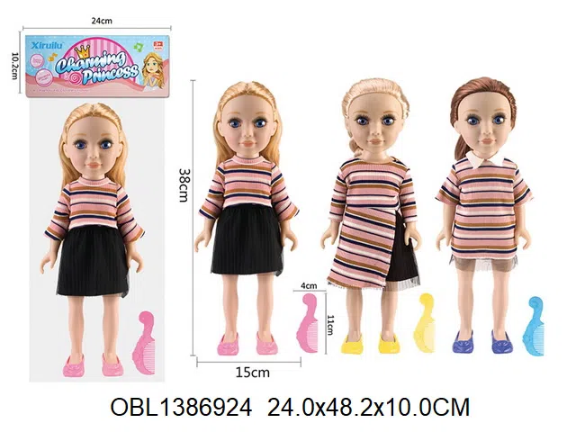 15寸空身公仔带音乐IC配梳子 2*AG13包电  3款混装 主体衣服1款1色_OBL1386924