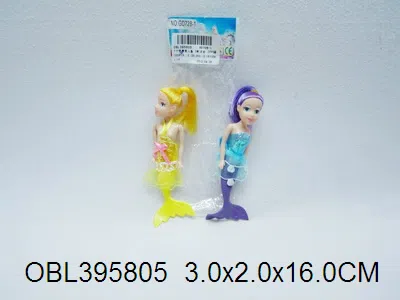 7寸实身美人鱼 3色混装衣服1款2色 软尾_OBL395805