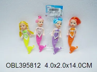 3寸实身美人鱼 1款衣服4色混装 硬尾_OBL395812