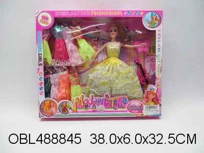 11.5寸实身芭芘套装 衣服1款3色混装_OBL488845