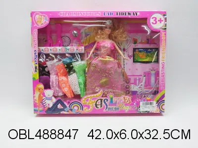 11.5寸实身芭芘套装 衣服1款3色混装_OBL488847