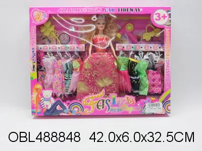 11.5寸实身芭芘套装 衣服1款3色混装_OBL488848