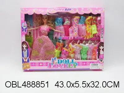 11.5寸实身芭芘套装 衣服1款3色混装_OBL488851