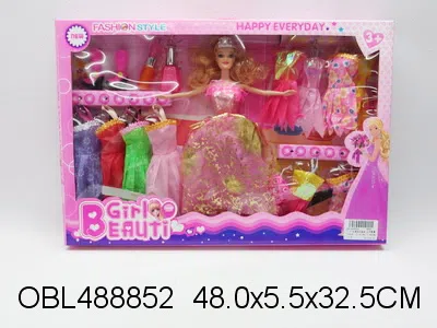 11.5寸实身芭芘套装 衣服1款3色混装_OBL488852