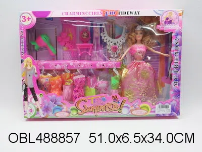 11.5寸实身芭芘套装 衣服1款3色混装_OBL488857