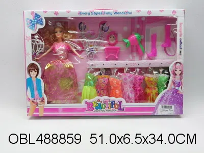 11.5寸实身芭芘套装 衣服1款3色混装_OBL488859