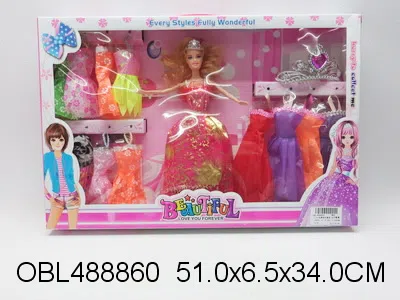 11.5寸实身芭芘套装 衣服1款3色混装_OBL488860