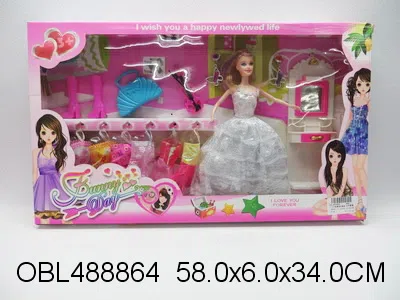 11.5寸实身芭芘套装 衣服1款3色混装_OBL488864