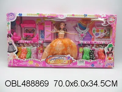 11.5寸实身芭芘套装 衣服1款3色混装_OBL488869