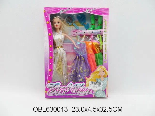 11.5寸实身芭芘套装 主体衣服多款多色混装_OBL630013