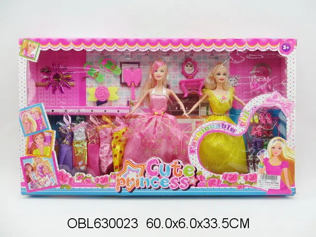 2身11.5寸实身芭芘套装 主体衣服多款多色混装_OBL630023