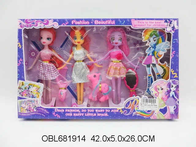 3身9寸实身马妹芭芘套装 主体衣服1款2色混装_OBL681914