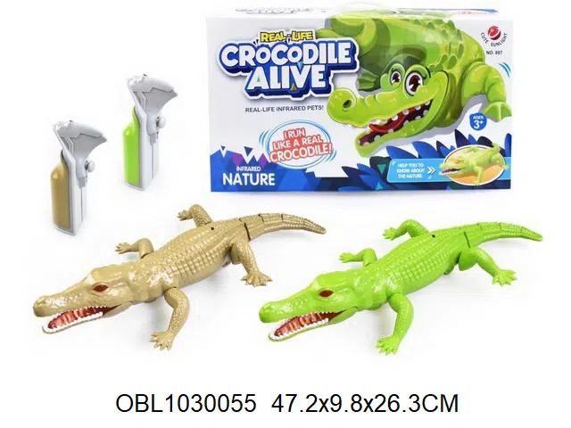 红外线二通遥控鳄鱼带灯光 无包电_OBL1030055